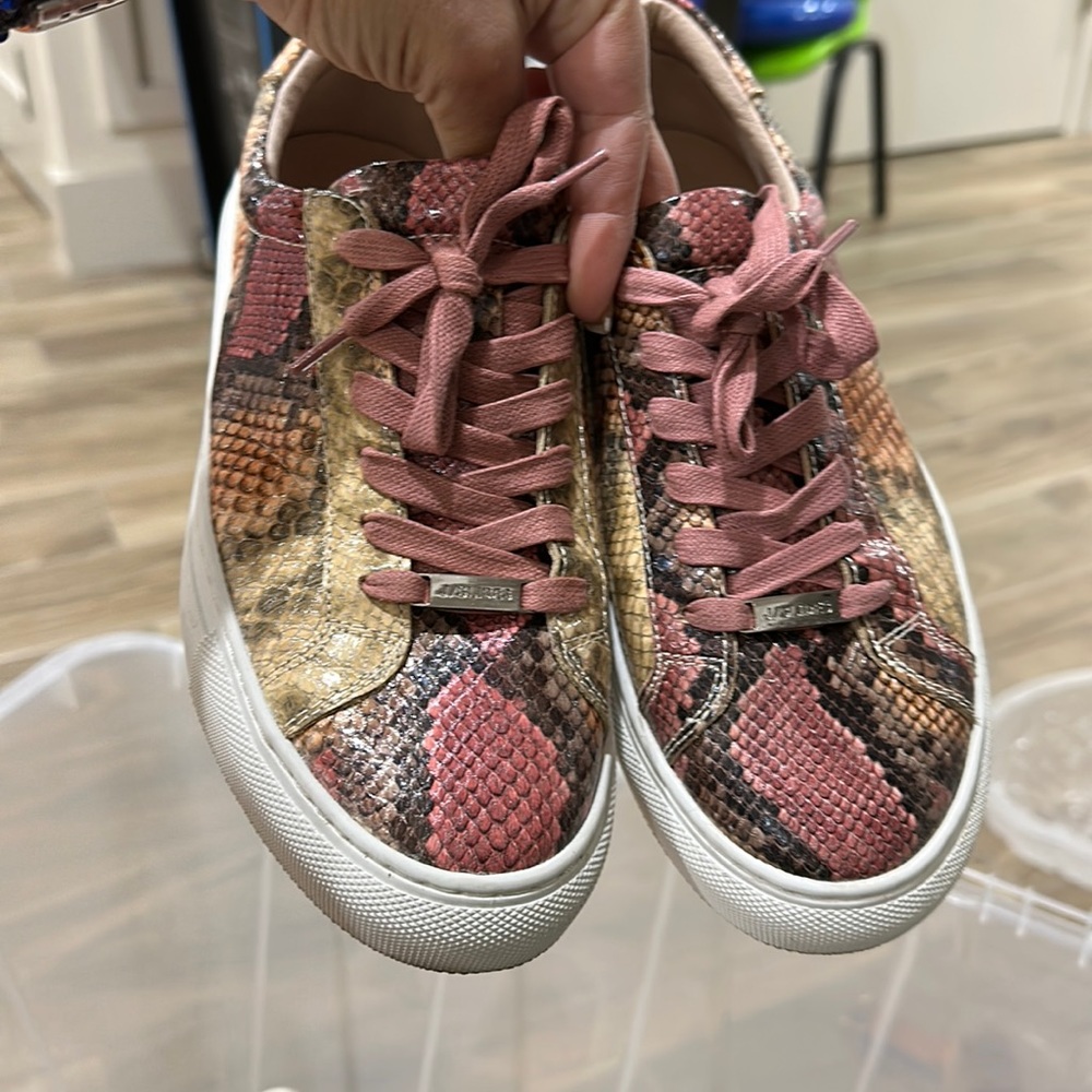 Jslides. Leather upper . Like new . Multi color